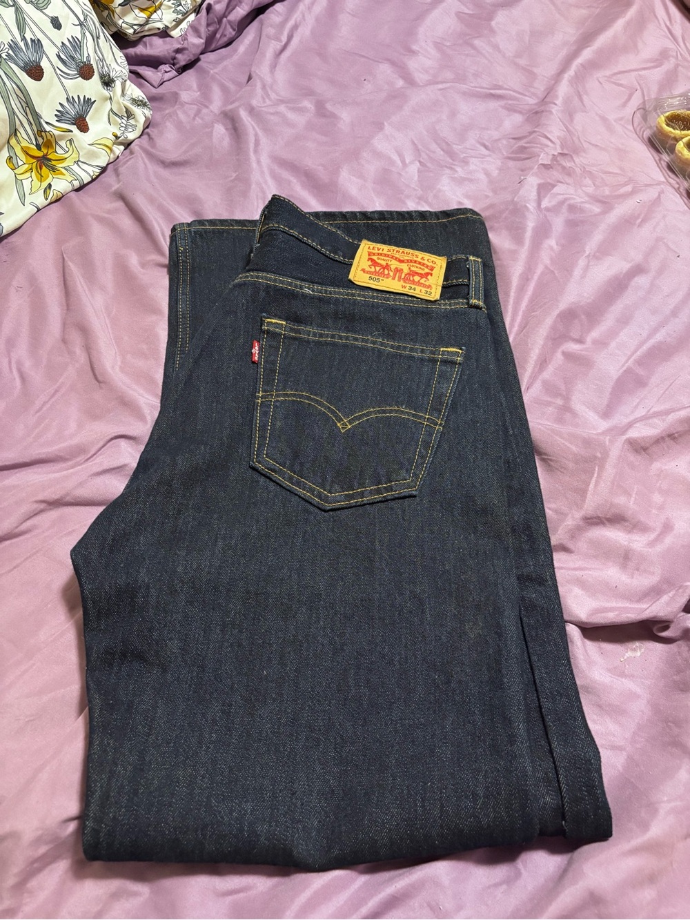 Levi's Indigo Denim Jeans with Yellow Stitching
